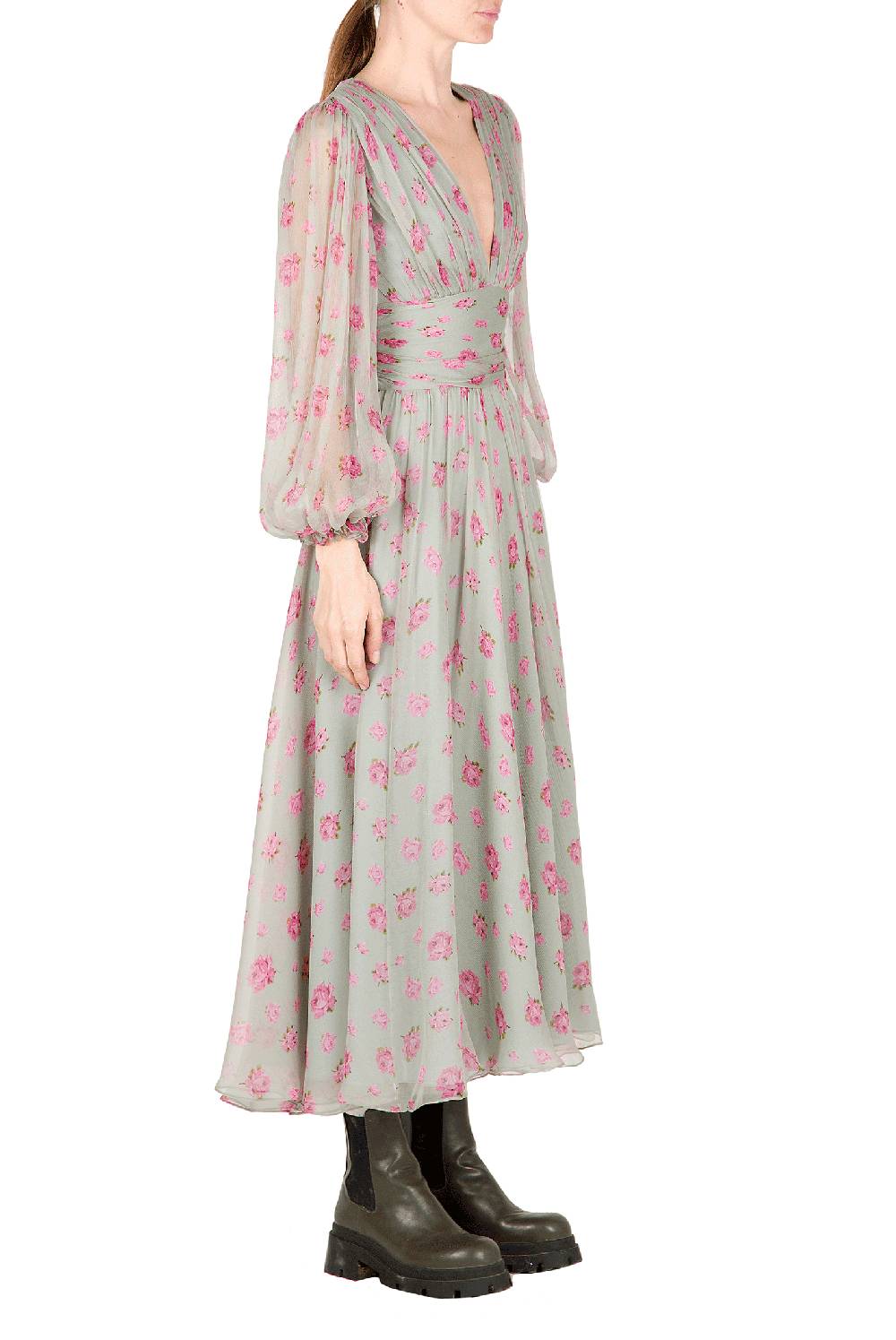 Luisa Beccaria Abito in chiffon floreale Vendita Calda