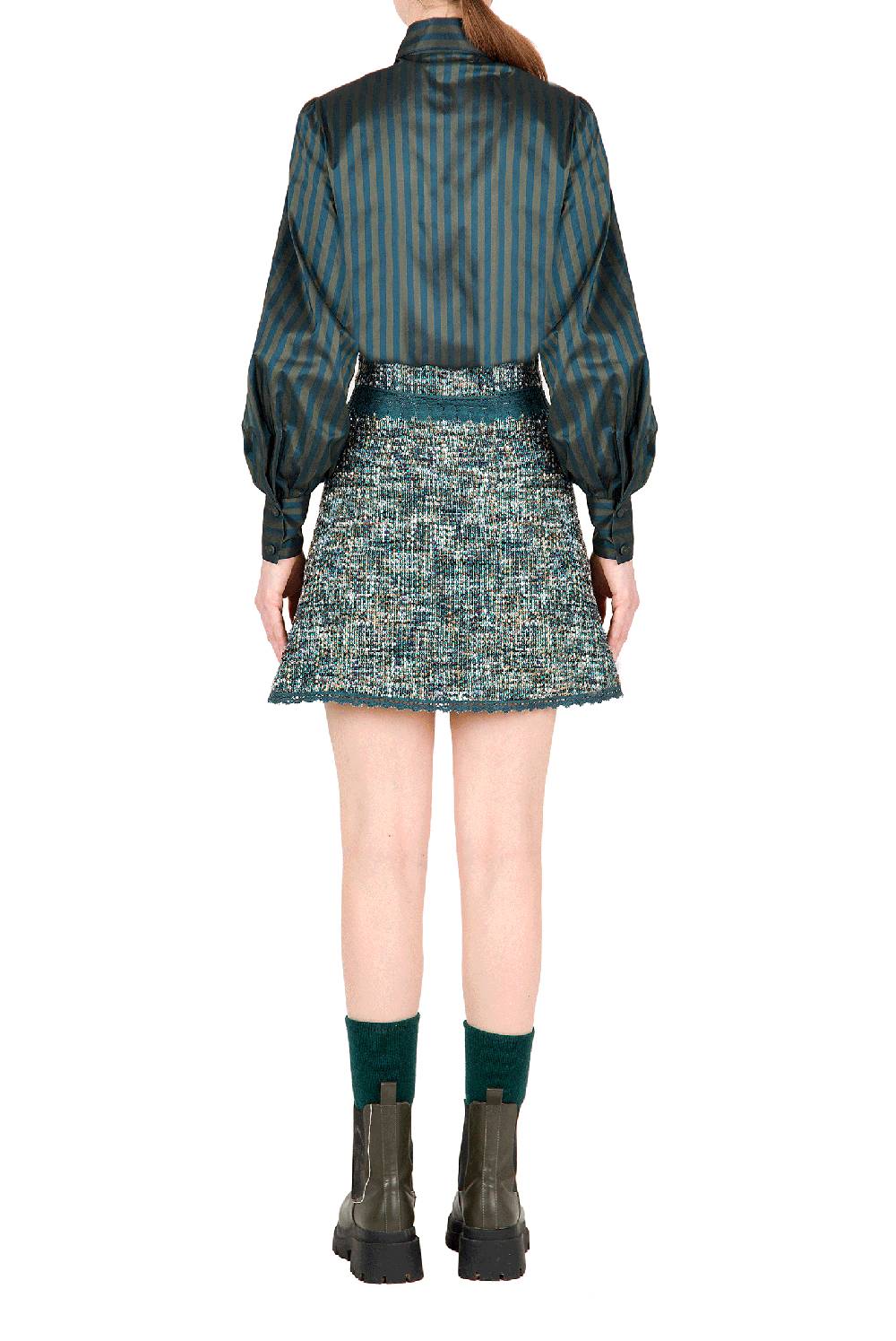 Luisa Beccaria Minigonna in tweed con pizzo Qualità Garantita