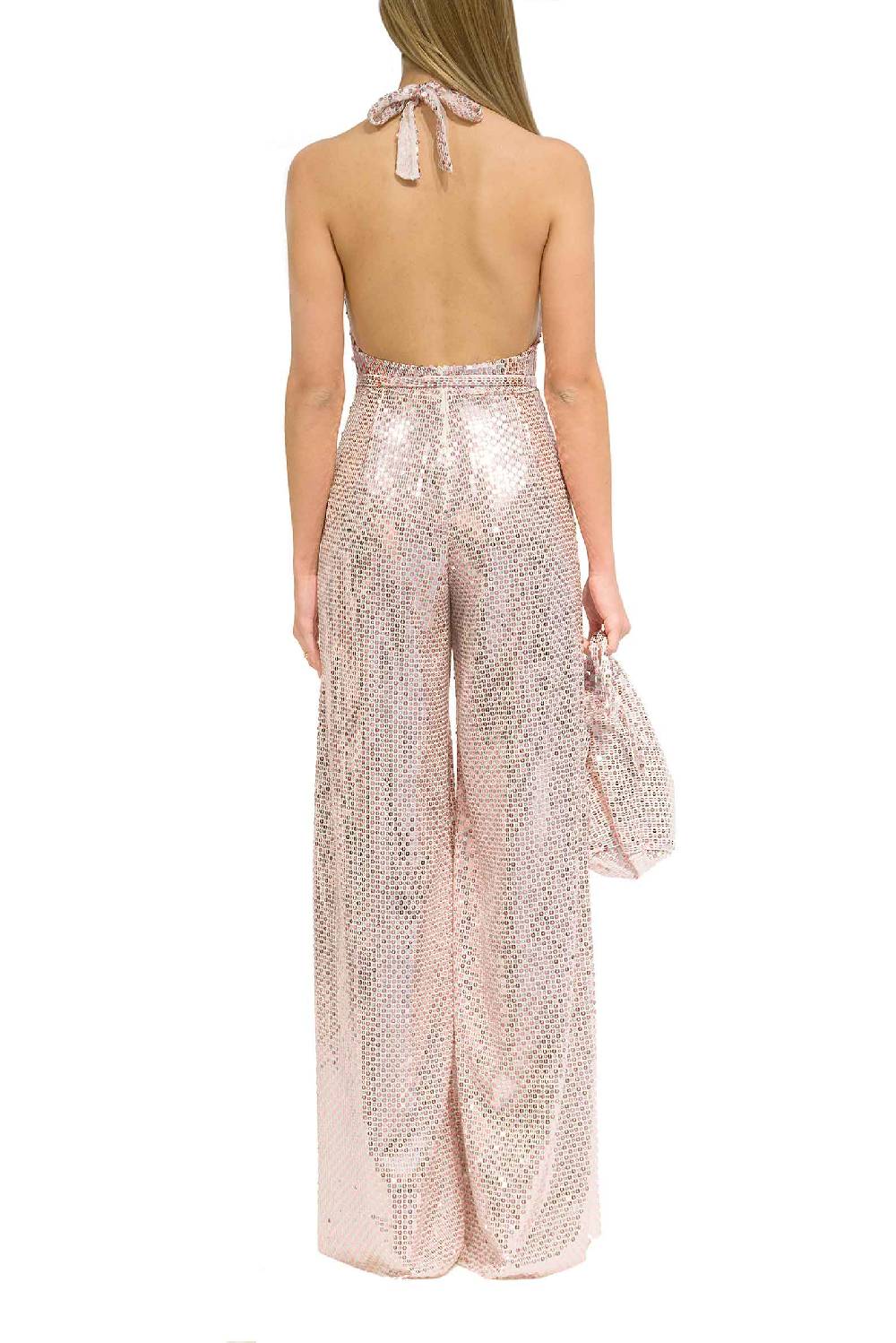 Luisa Beccaria Tuta Meck Halter con paillettes Shopping Online