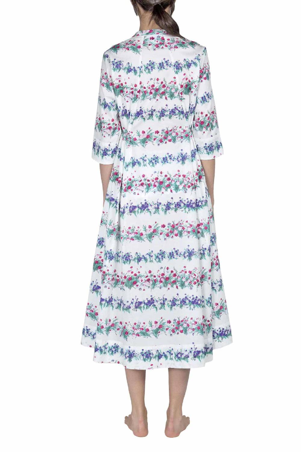Luisa Beccaria Abito Midi Caftano Blu Stampa Fiori Vendite Flash