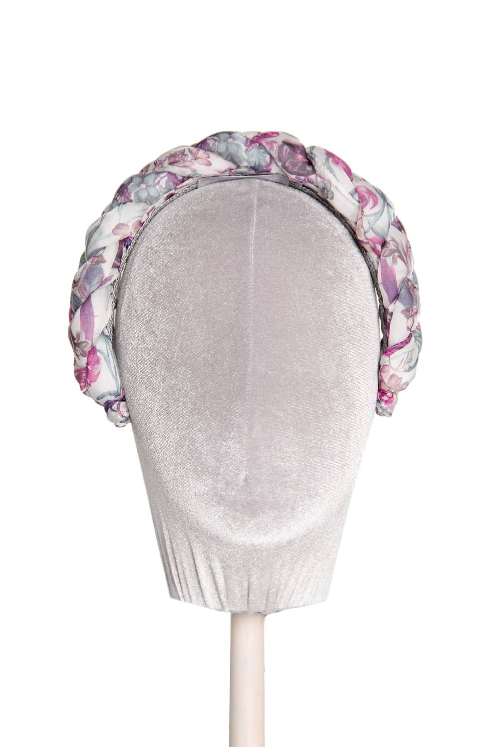Luisa Beccaria Fascia per capelli intrecciata in chiffon di seta floreale In Saldo