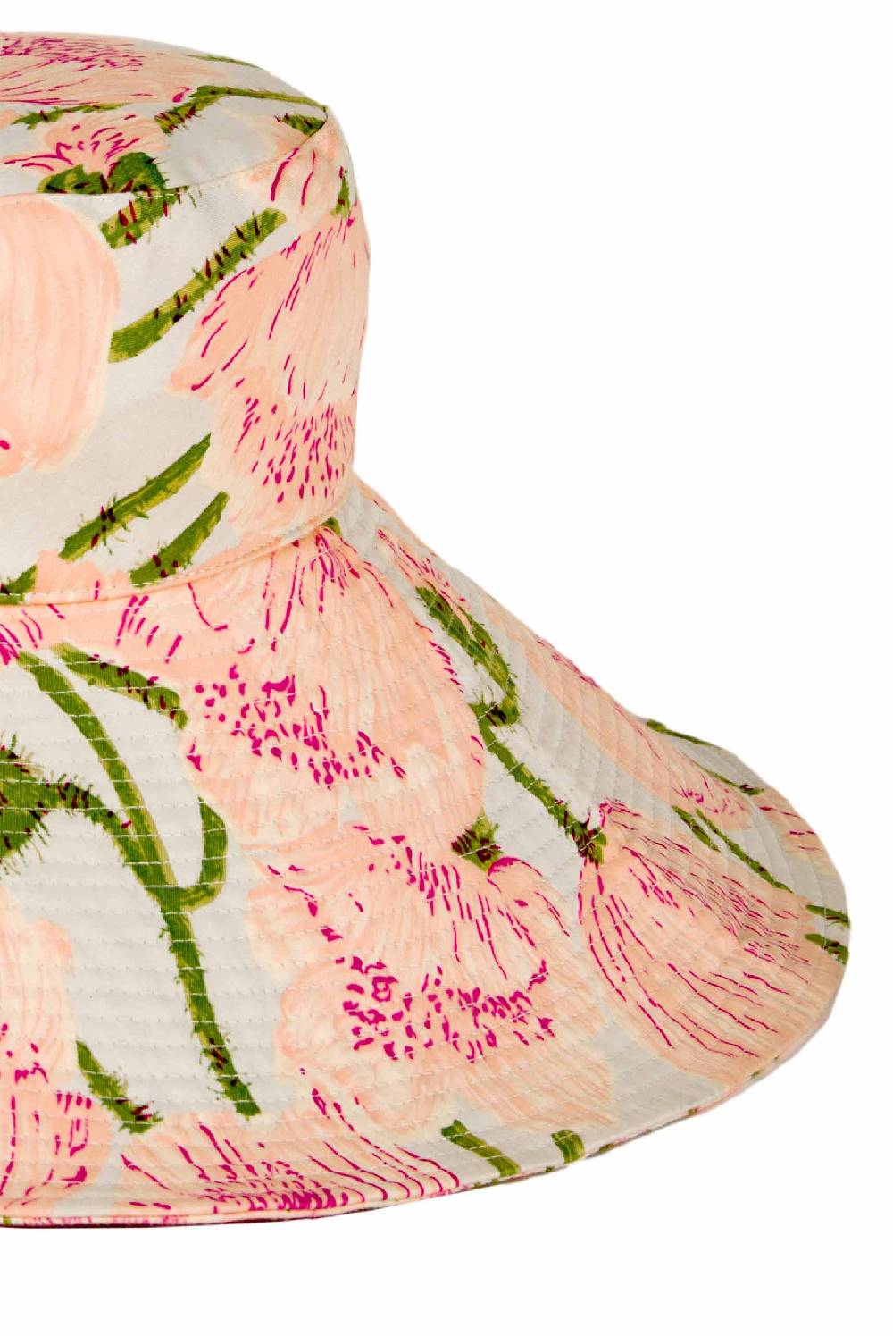 Luisa Beccaria Cappello in cotone Macro Papaveri Qualità