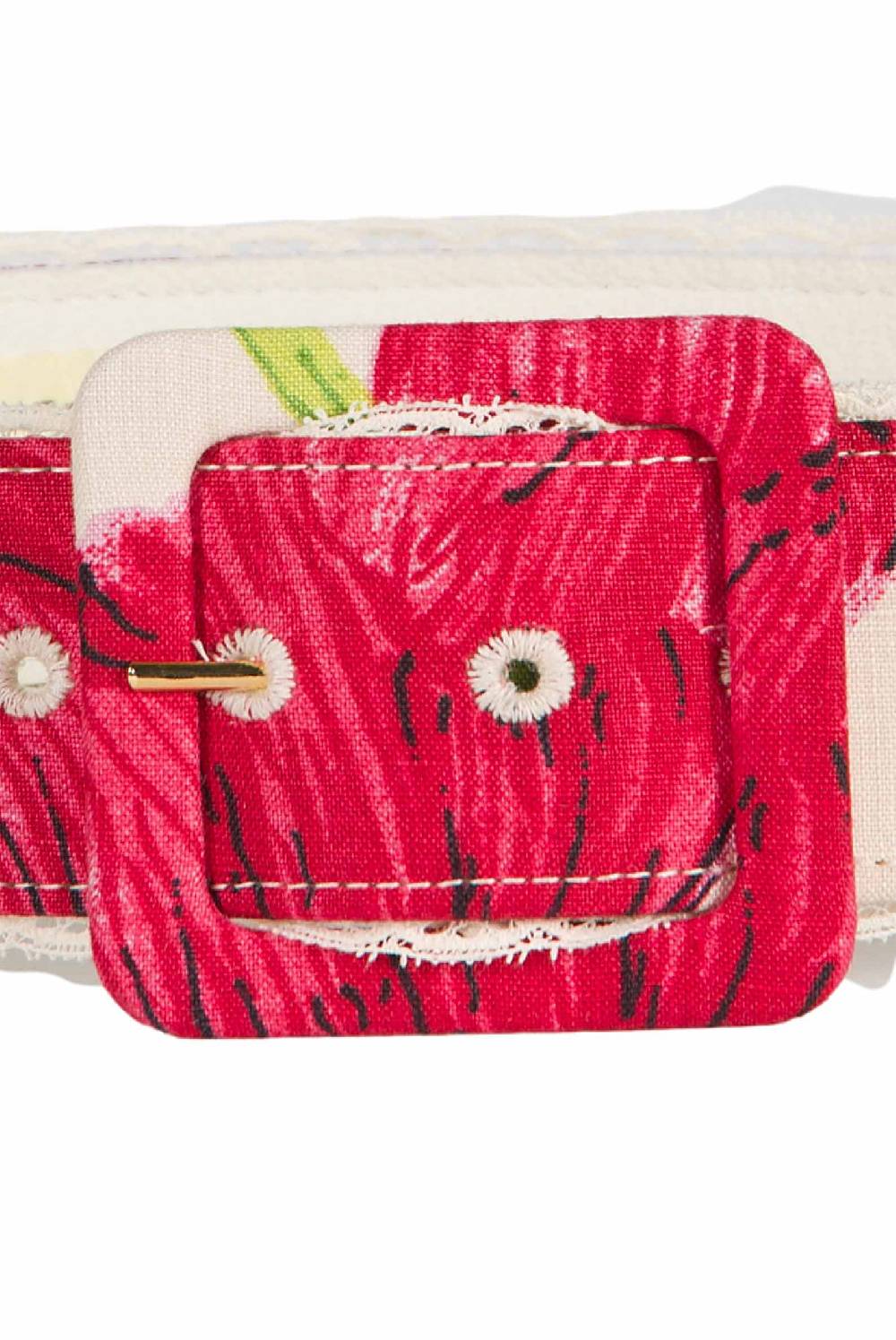 Luisa Beccaria Cintura in lino Macro Papaveri Soddisfazione Garantita