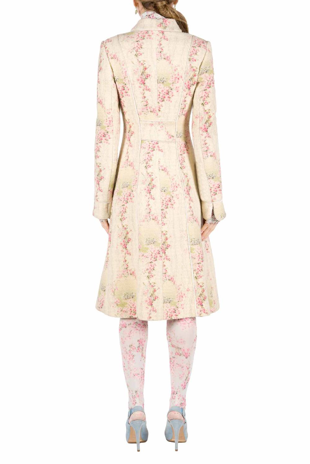 Luisa Beccaria Cappotto Cerchio Di Rose In Lana Con Lurex Offerta