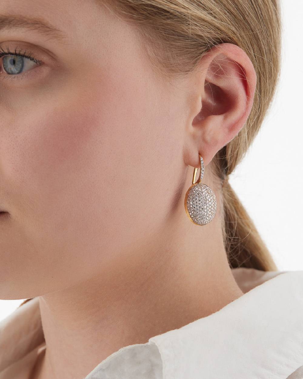 Nanis Orecchini "CILIEGINE" con boules pendenti in oro e diamanti (grandi) – Nanis Italian Jewels Nuovo