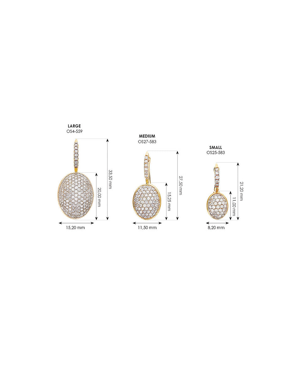 Nanis Orecchini "CILIEGINE" con boules pendenti in oro e diamanti (grandi) – Nanis Italian Jewels Nuovo