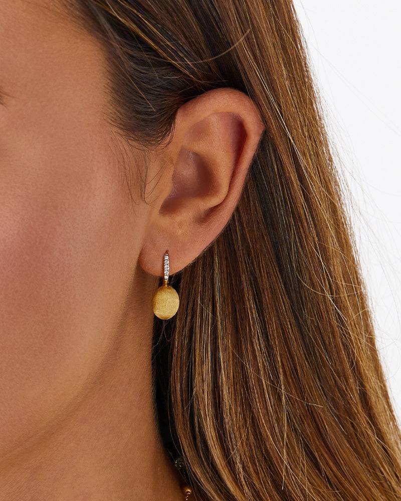 Nanis Orecchino "CILIEGINA" con boule pendente in oro e dettagli di diamanti – Nanis Italian Jewels Qualità Garantita