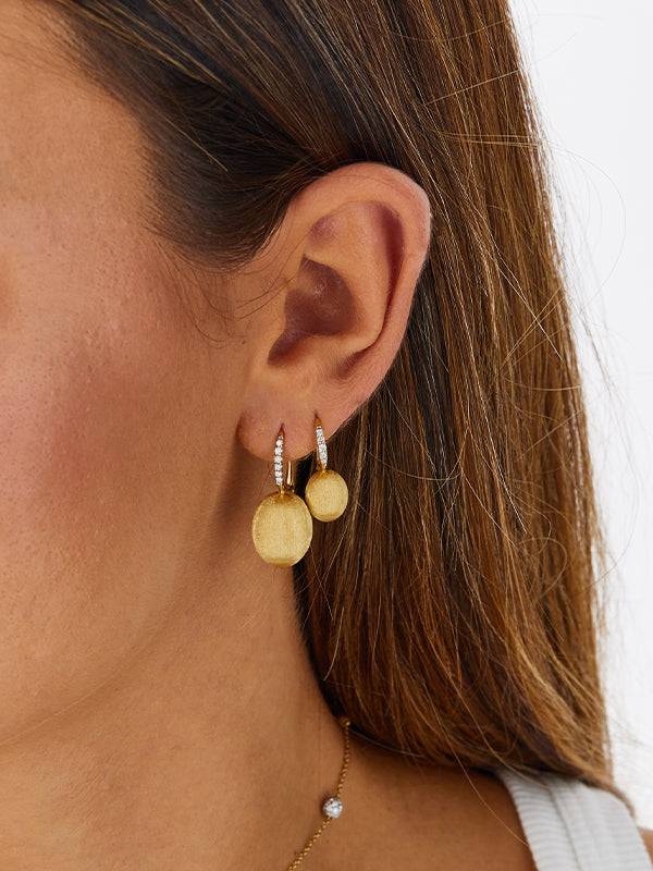 Nanis Orecchino "CILIEGINA" con boule pendente in oro e dettagli di diamanti – Nanis Italian Jewels Qualità Garantita