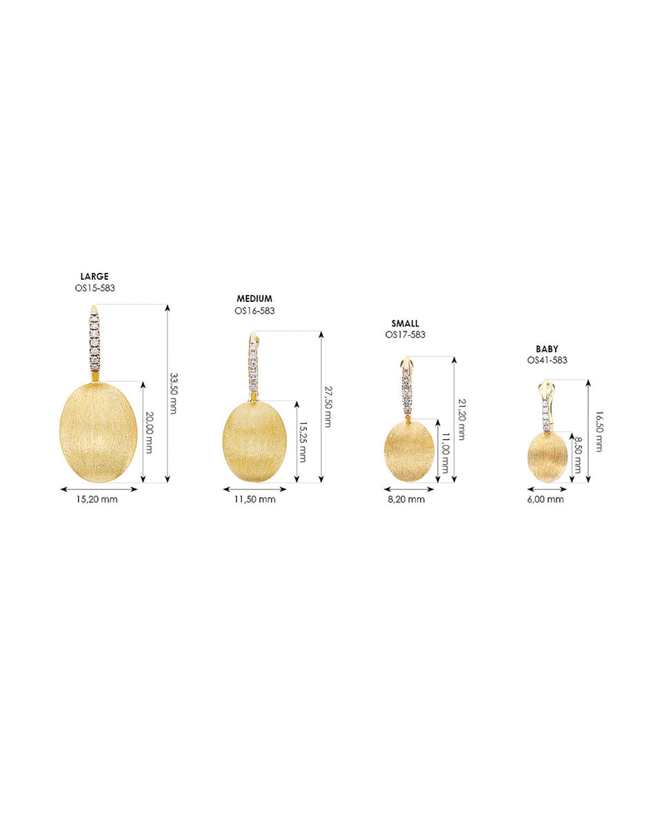 Nanis Orecchino "CILIEGINA" con boule pendente in oro e dettagli di diamanti – Nanis Italian Jewels Qualità Garantita