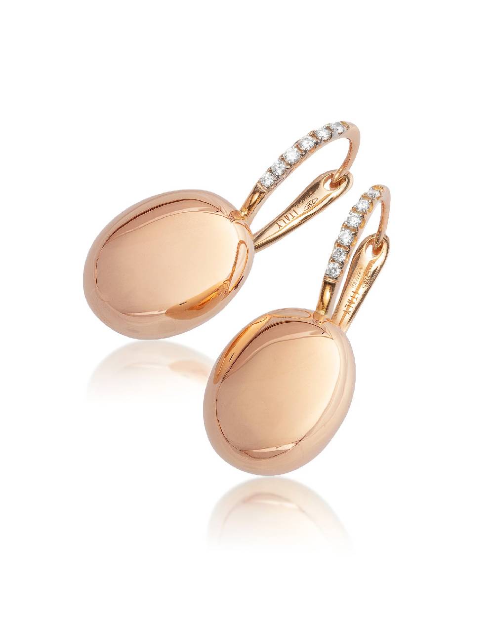 Nanis Orecchini "CILIEGINE" con boules in oro rosa e dettagli di diamanti (m – Nanis Italian Jewels Consegna Veloce