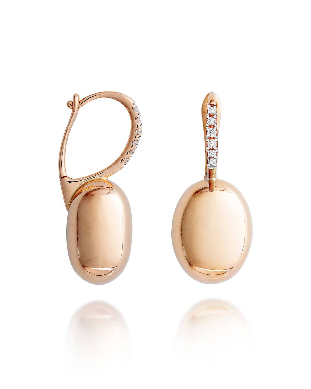 Nanis Orecchini "CILIEGINE" con boules in oro rosa e dettagli di diamanti (m – Nanis Italian Jewels Consegna Veloce