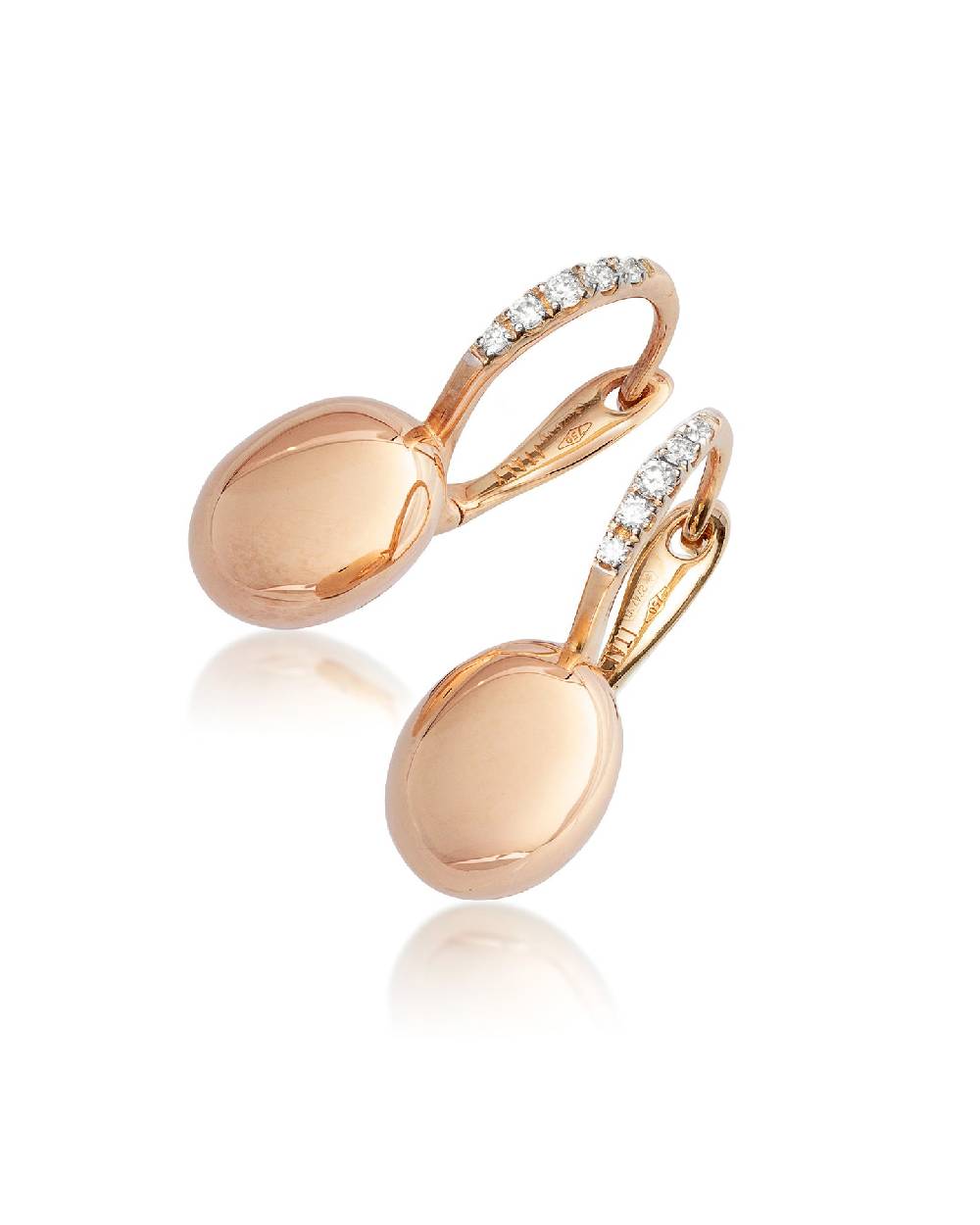 Nanis Orecchini "CILIEGINE" con boules in oro rosa e dettagli di diamanti (p – Nanis Italian Jewels Promozione Limitata