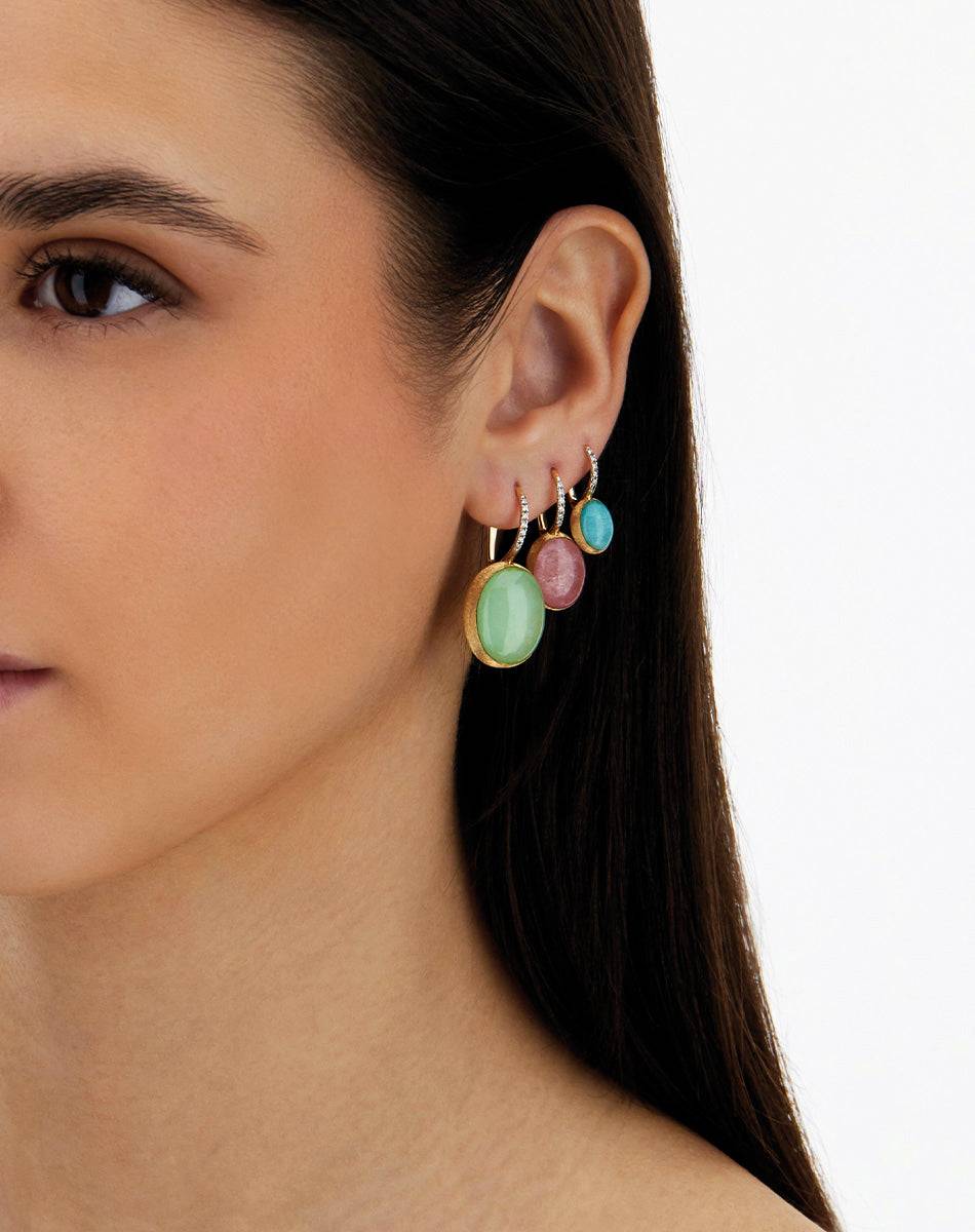 Nanis Orecchini Ciliegine Rosolio "Boules" in oro inciso, diamanti, cristall – Nanis Italian Jewels Shopping Online