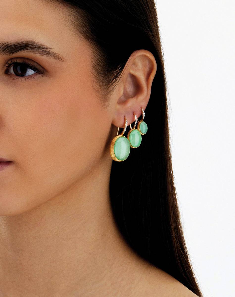 Nanis Orecchini Ciliegine Lattementa "Boules" in oro inciso, diamanti, crist – Nanis Italian Jewels Sottocosto