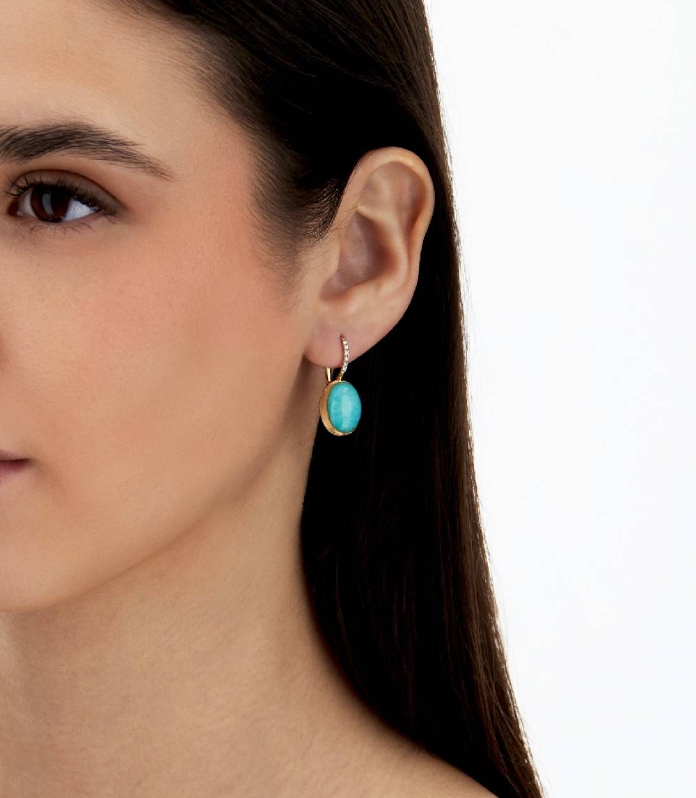 Nanis Orecchini Ciliegine Anice "Boules" in oro inciso, diamanti, cristallo – Nanis Italian Jewels Online