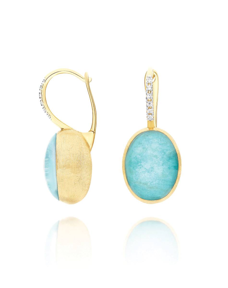Nanis Orecchini Ciliegine Anice "Boules" in oro inciso, diamanti, cristallo – Nanis Italian Jewels Online