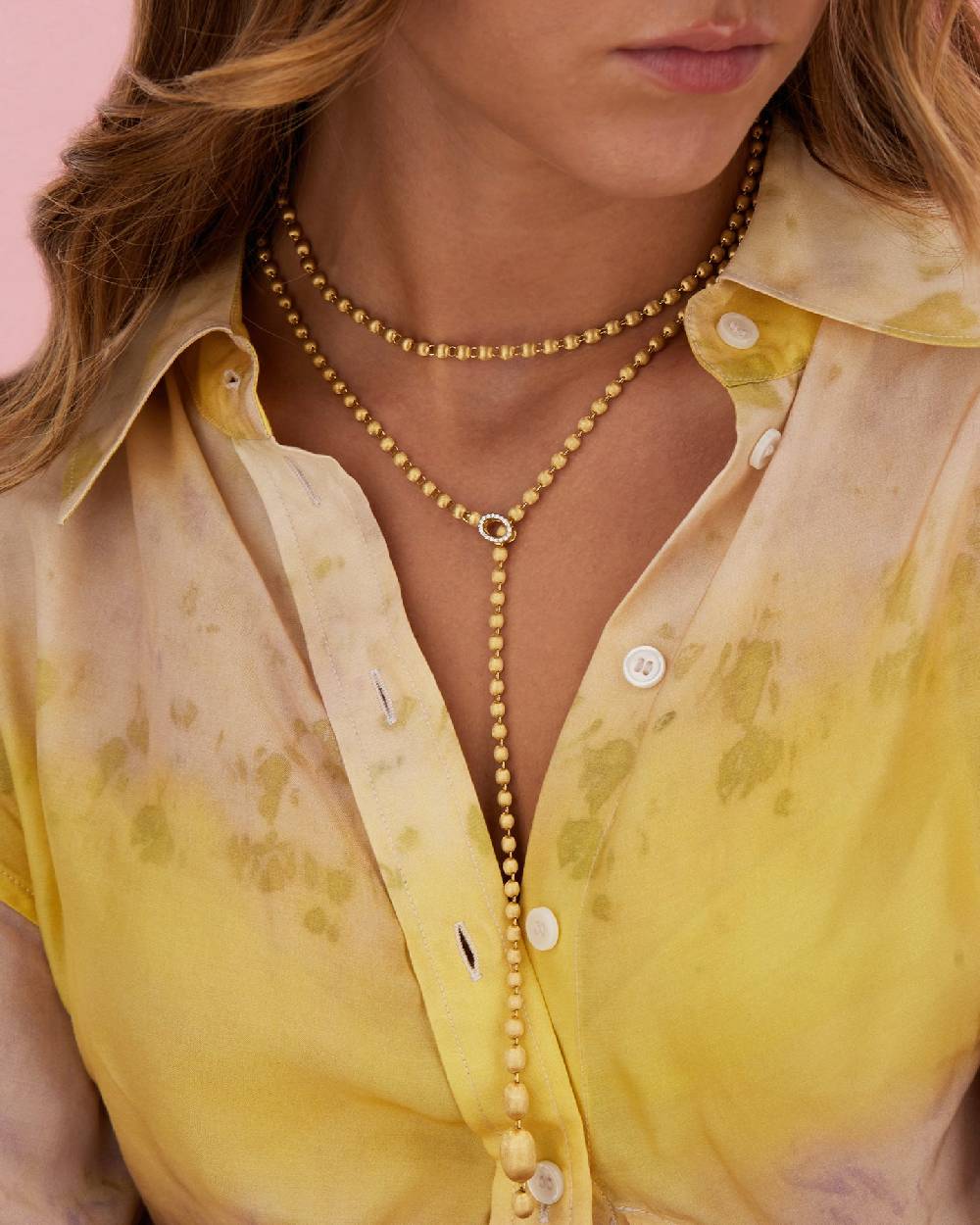Nanis Collana iconica "IVY slim" convertibile con boules in oro incise a man – Nanis Italian Jewels Offerte
