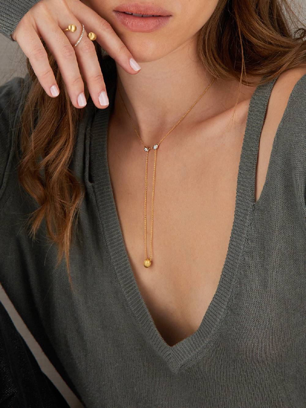 Nanis Collana "LUCE" convertibile 3 in 1 in oro e diamanti (piccola) – Nanis Italian Jewels Nuova
