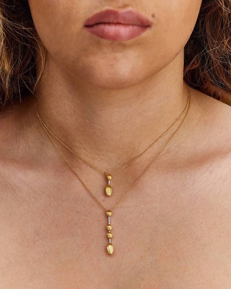 Nanis Collana "DANCING ÉLITE" con ciondolo contemporaneo in oro e diamanti – Nanis Italian Jewels Italia