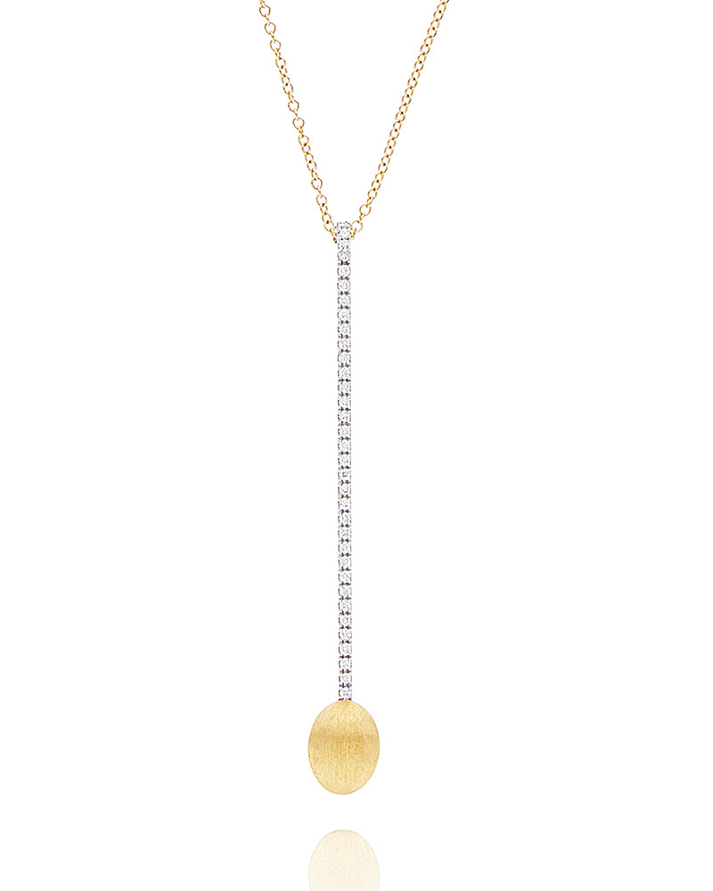Nanis Collana "DANCING ÉLITE" con ciondolo elegante in oro e barrette di dia – Nanis Italian Jewels