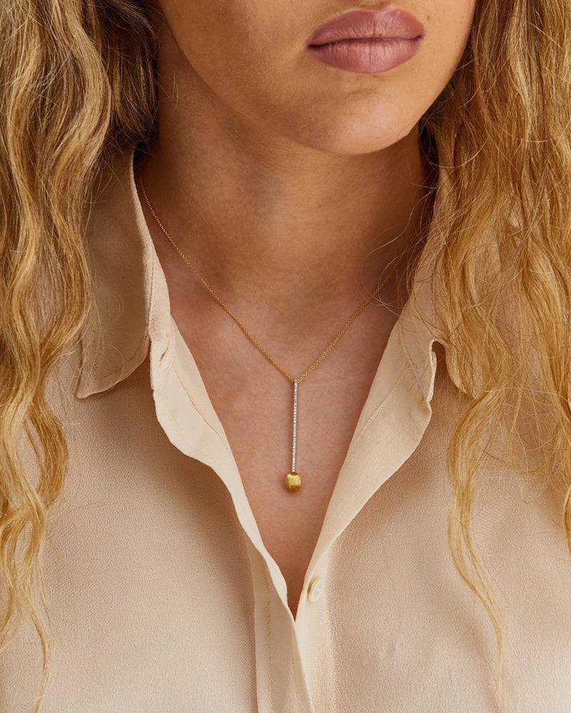 Nanis Collana "DANCING ÉLITE" con ciondolo elegante in oro e barrette di dia – Nanis Italian Jewels Nuovo