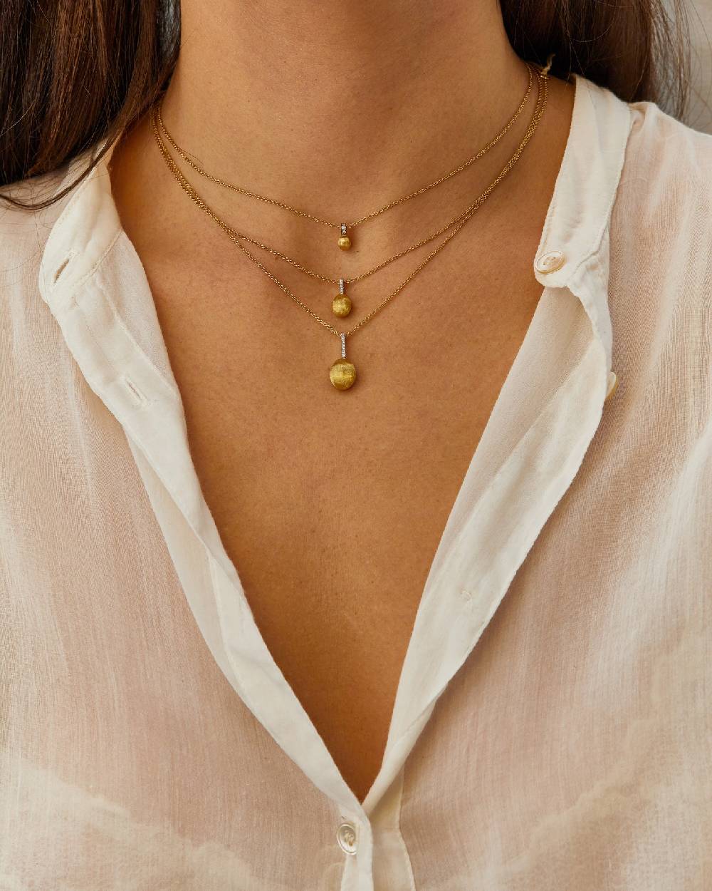 Nanis Collana "DANCING ÉLITE" con ciondolo piccolo in oro e accenti di diama – Nanis Italian Jewels Promozione