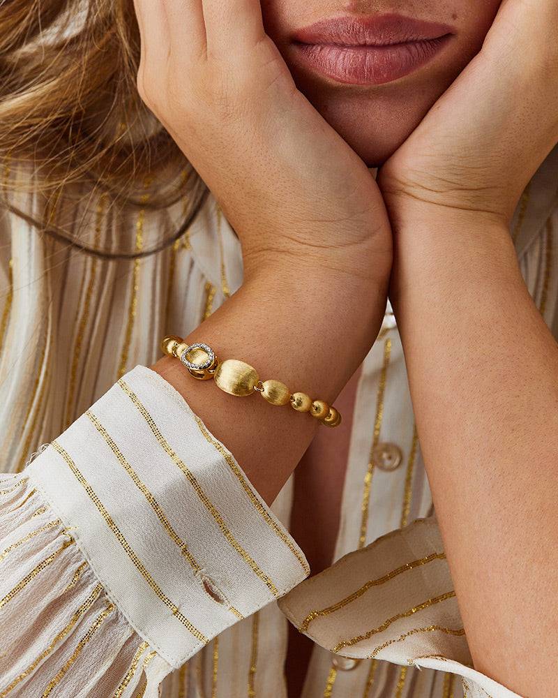Nanis Bracciale "IVY" con boules grandi in oro e diamanti incise a mano – Nanis Italian Jewels Fino Al -60%