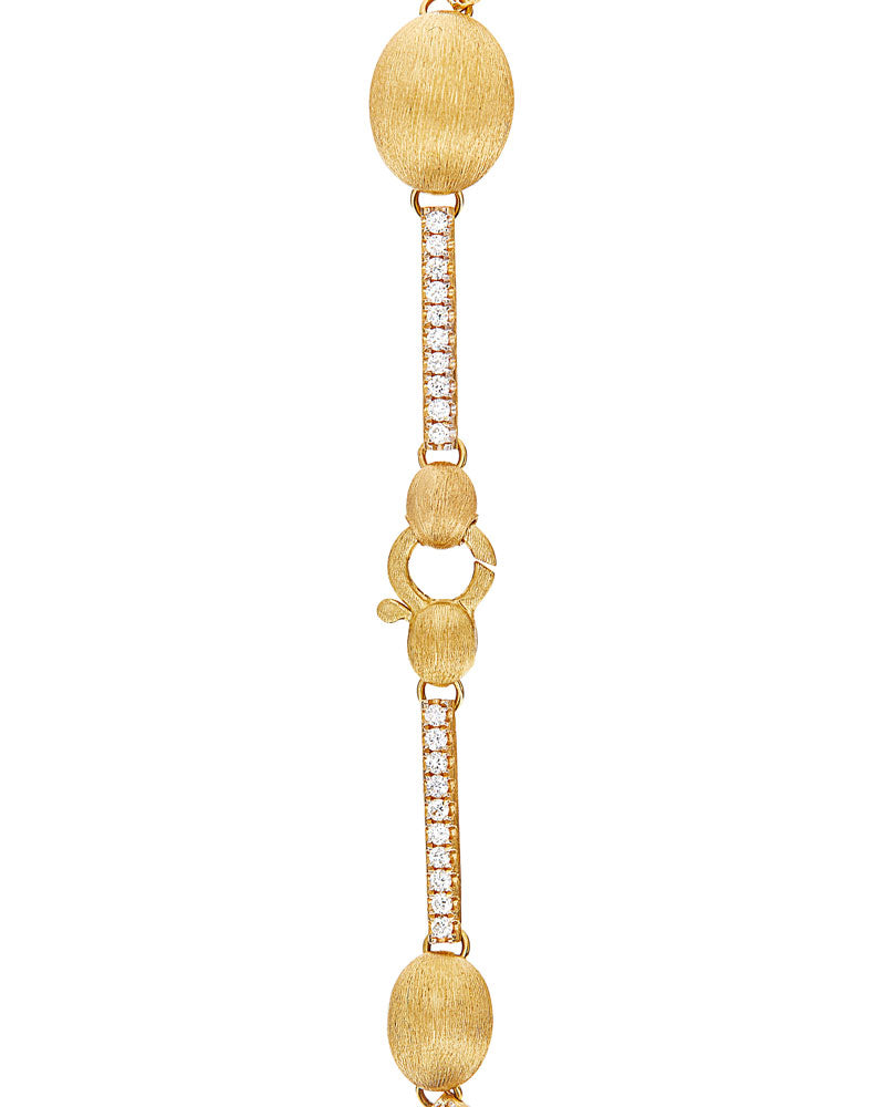 Nanis Bracciale "ARIA" con boules in oro e barrette di diamanti – Nanis Italian Jewels In Vendita