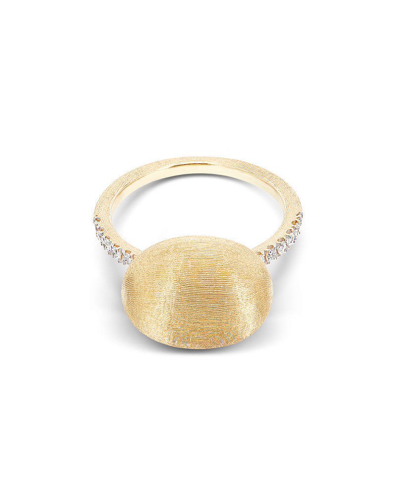 Nanis Anello "DANCING ÉLITE" con boule in oro incisa a mano e pavé di diaman – Nanis Italian Jewels 2025