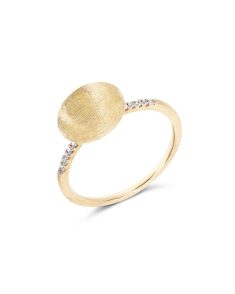 Nanis Anello "DANCING ÉLITE" con boule in oro incisa a mano e pavé di diaman – Nanis Italian Jewels Italy