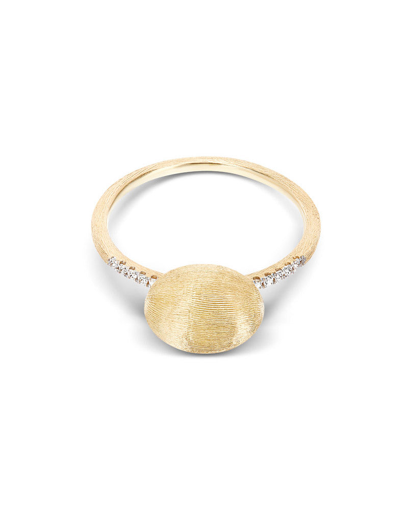 Nanis Anello "DANCING ÉLITE" con boule in oro incisa a mano e pavé di diaman – Nanis Italian Jewels Italy