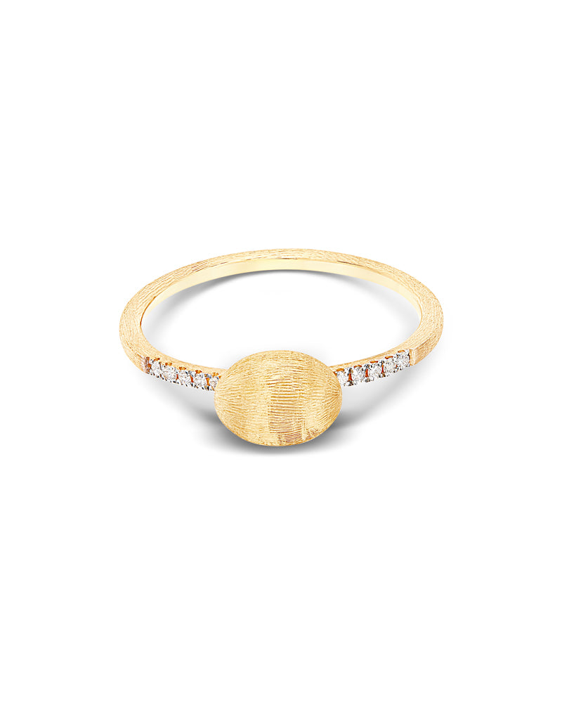 Nanis Anello "DANCING ÉLITE" con boule in oro incisa a mano e pavé di diaman – Nanis Italian Jewels Italia