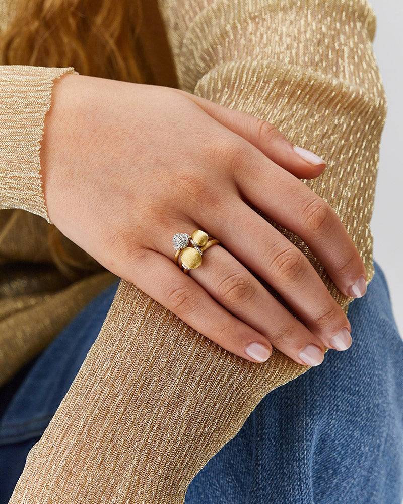 Nanis Anello di fidanzamento "DANCING ÉLITE" in oro e pavé di diamanti – Nanis Italian Jewels Vendita