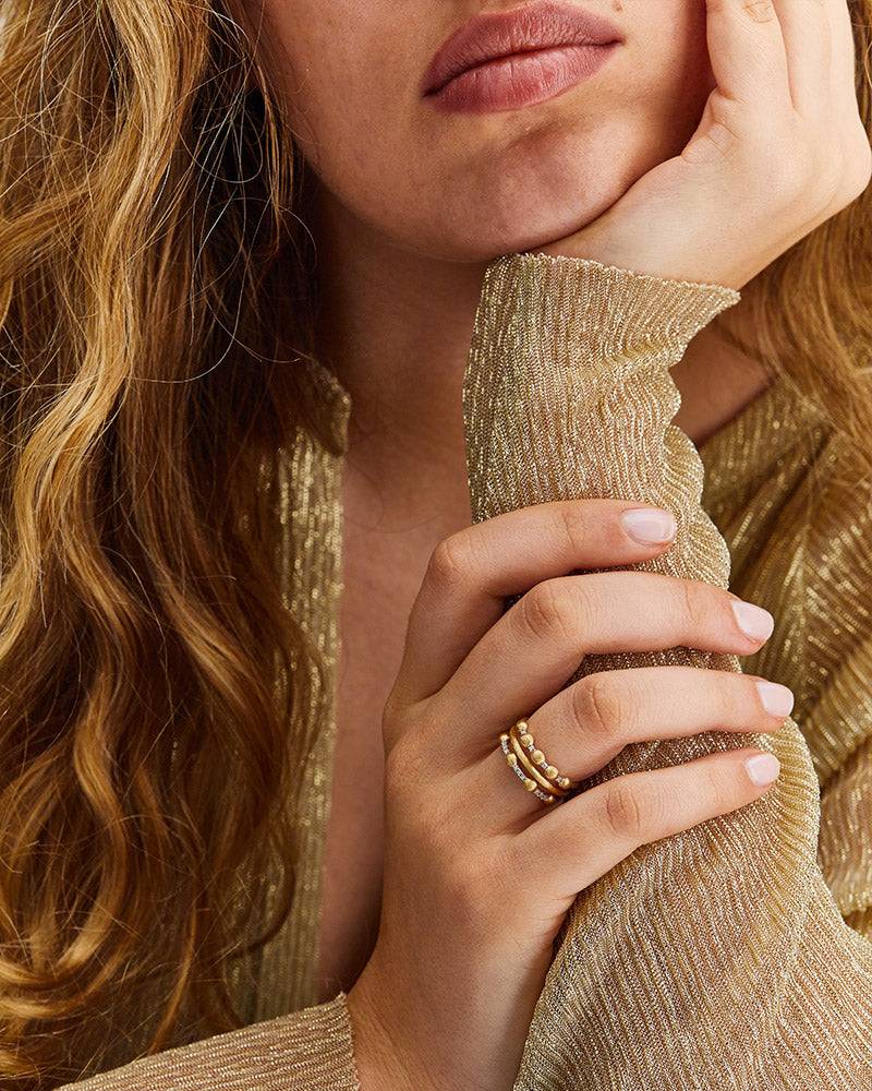 Nanis Anello "DANCING ÉLITE" a tripla fascia in oro e diamanti – Nanis Italian Jewels Soddisfazione Garantita