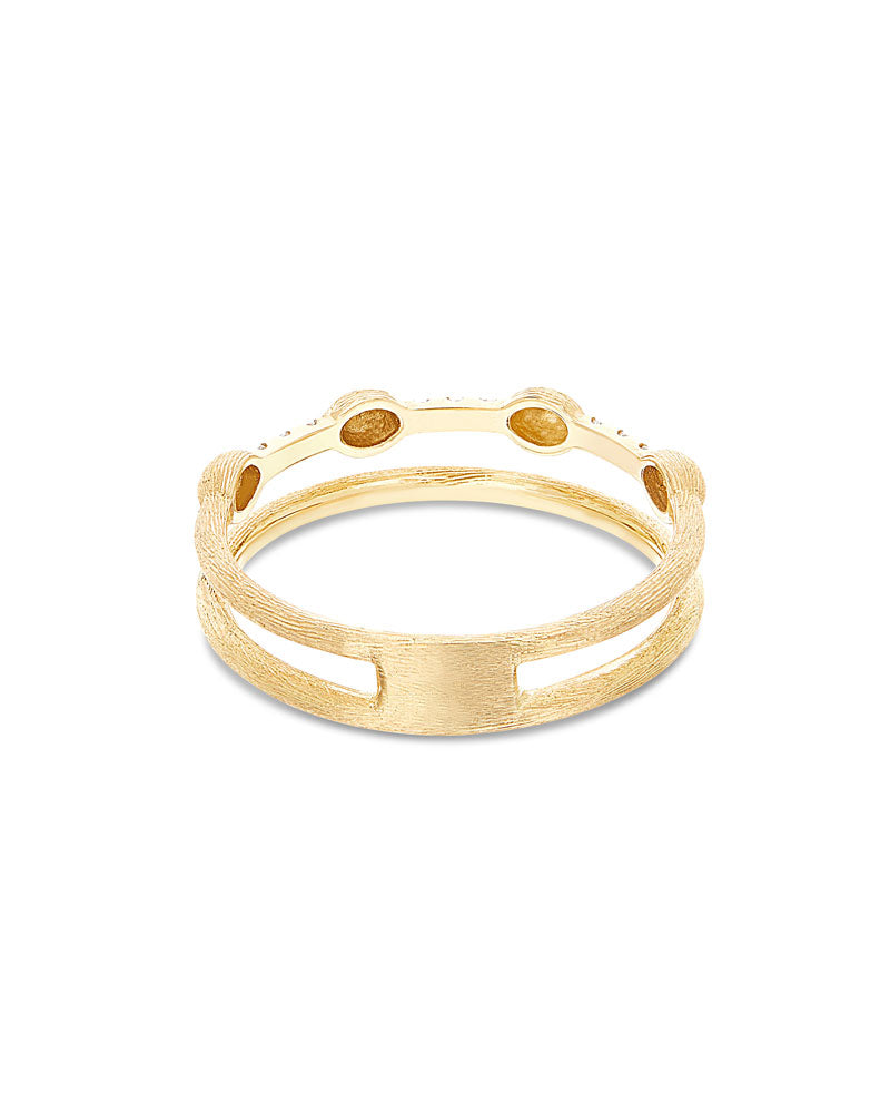 Nanis Anello "DANCING ÉLITE" a doppia fascia con boules irregolari in oro e – Nanis Italian Jewels Qualità Garantita