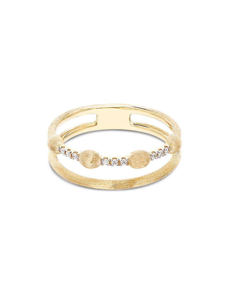 Nanis Anello "DANCING ÉLITE" a doppia fascia con boules in oro e barrette di – Nanis Italian Jewels Negozi Online
