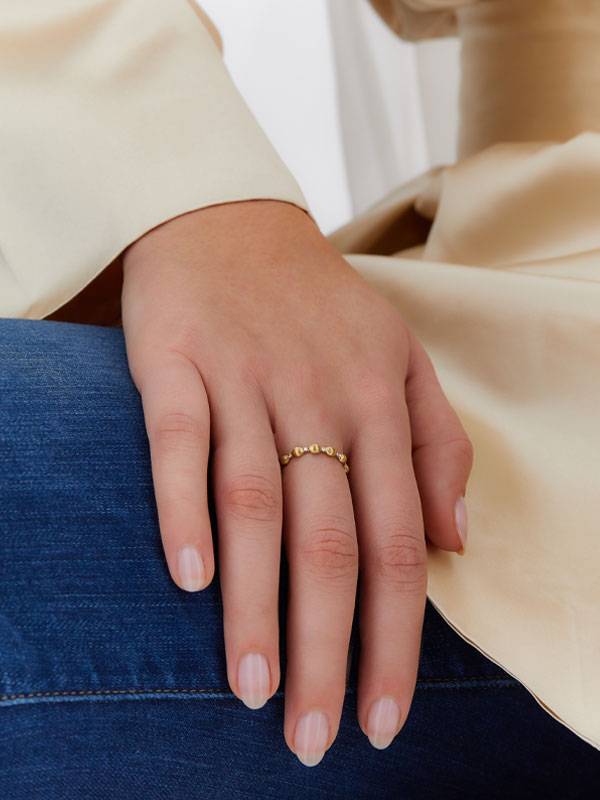 Nanis Anello "DANCING ÉLITE" con accenti di diamante e piccole boules in oro – Nanis Italian Jewels Consegna Veloce