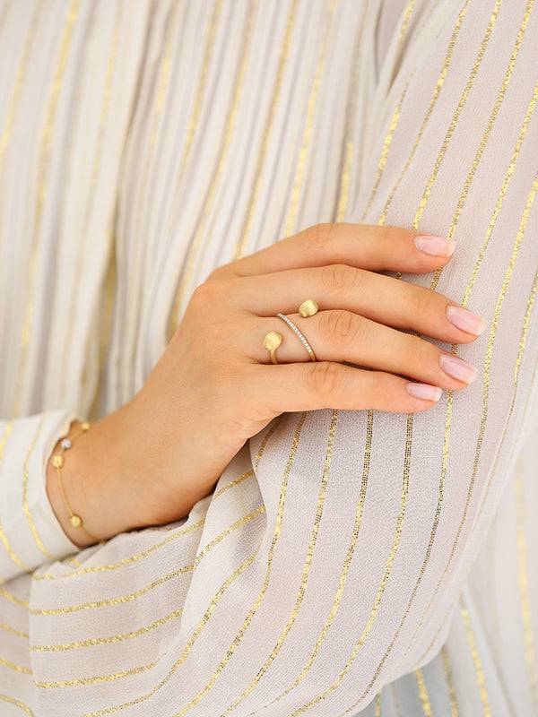 Nanis Anello ad incrocio "DANCING ÉLITE" con boules incise a mano in oro e d – Nanis Italian Jewels Shopping Online
