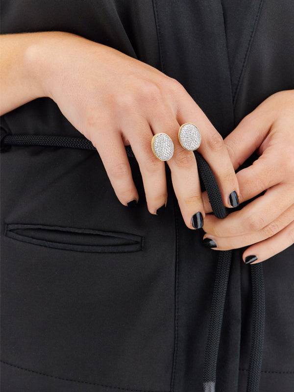 Nanis Anello iconico "BUBBLE" con due boules in oro e diamanti (grande) – Nanis Italian Jewels 2025