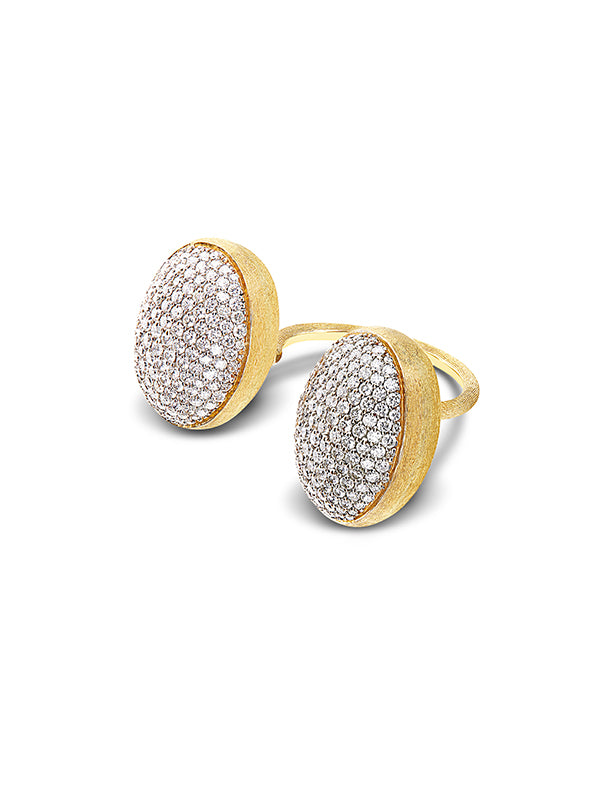 Nanis Anello iconico "BUBBLE" con due boules in oro e diamanti (grande) – Nanis Italian Jewels 2025