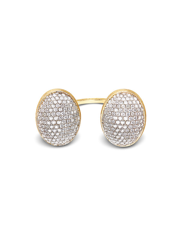 Nanis Anello iconico "BUBBLE" con due boules in oro e diamanti (grande) – Nanis Italian Jewels 2025