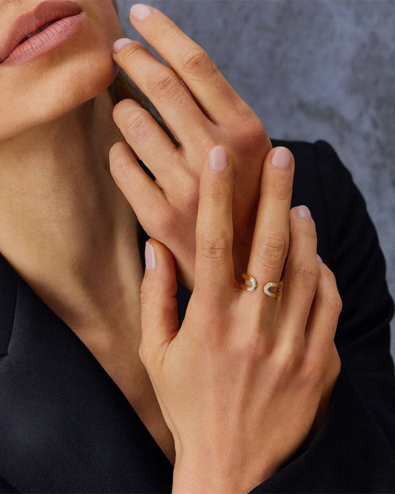 Nanis Anello "LIBERA" aperto in oro e diamanti – Nanis Italian Jewels Sconto