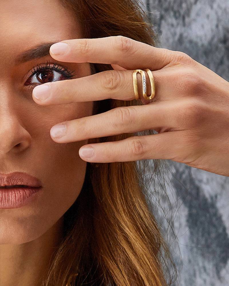 Nanis Anello "LIBERA" a spirale in oro e diamanti – Nanis Italian Jewels Offerta