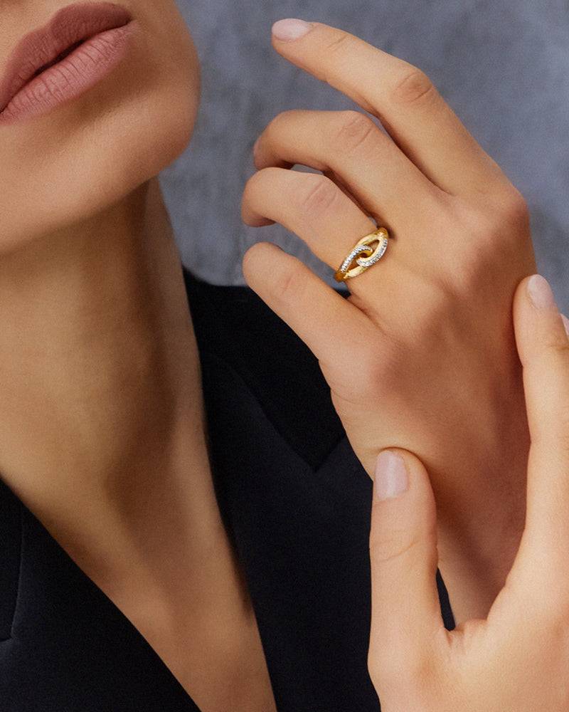 Nanis Anello "LIBERA" intrecciato in oro e diamanti – Nanis Italian Jewels Economico