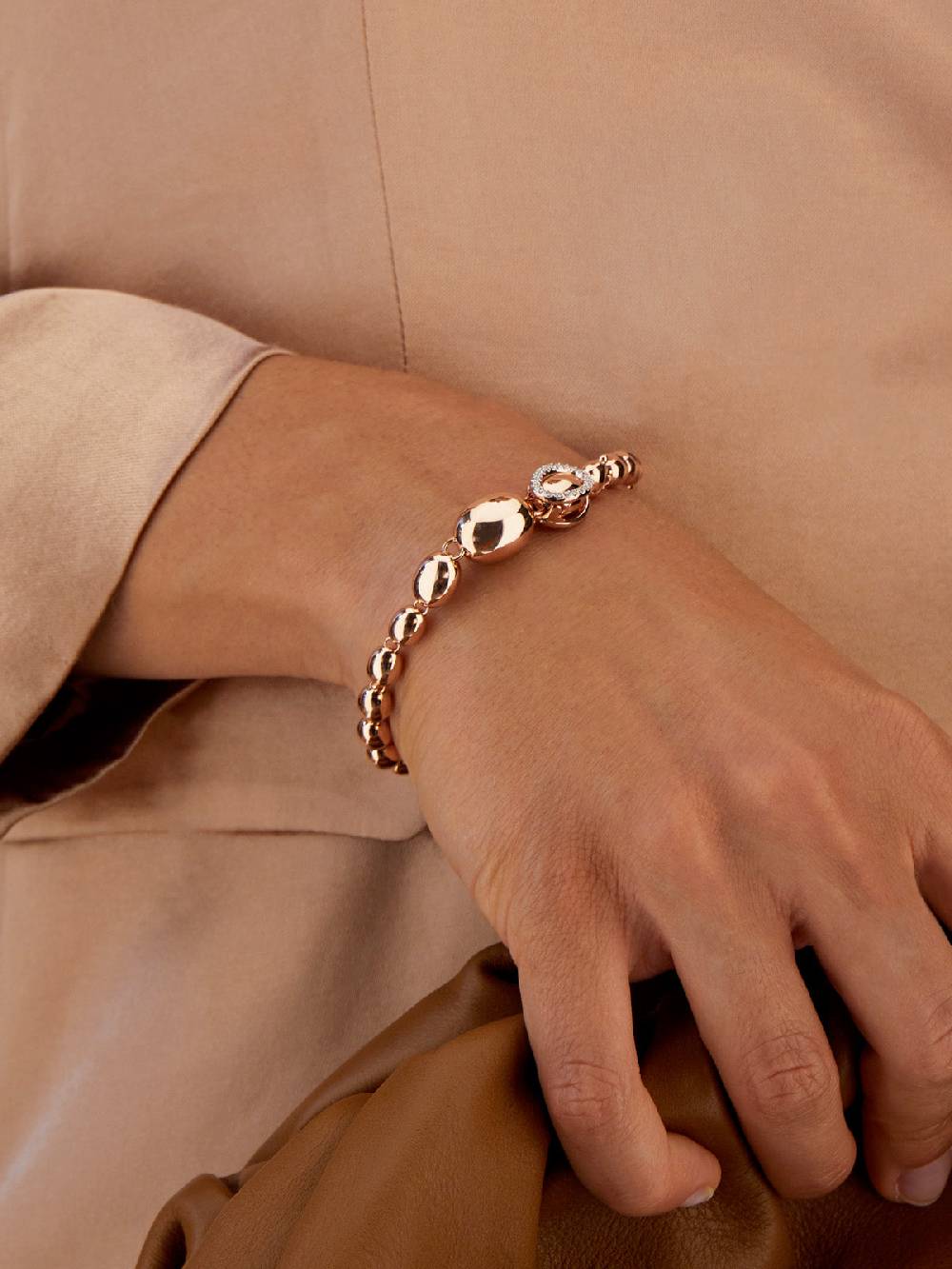 Nanis Bracciale "IVY" con boules in oro rosa e diamanti – Nanis Italian Jewels Outlet