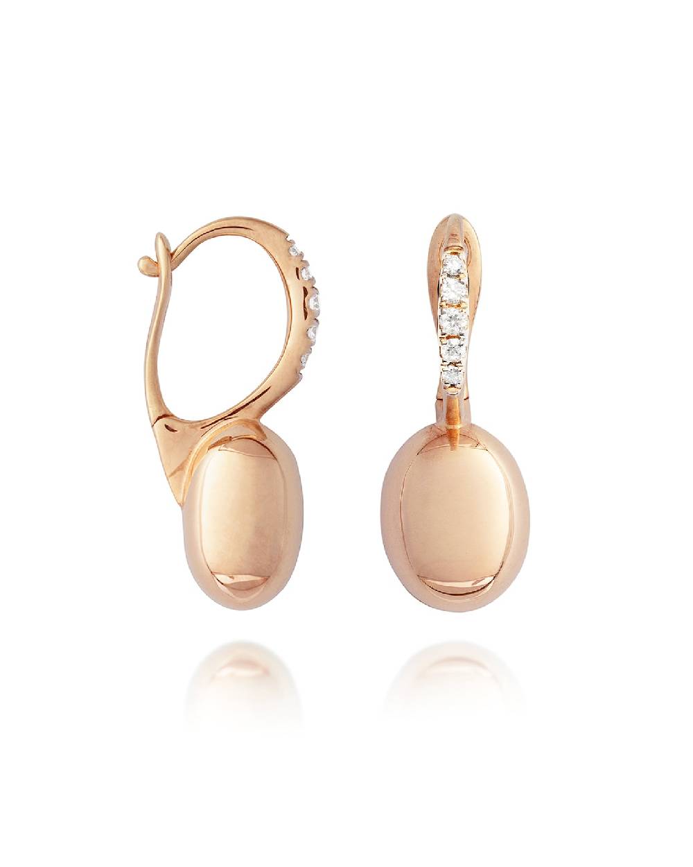 Nanis Orecchini "CILIEGINE" con boules in oro rosa e dettagli di diamanti (p – Nanis Italian Jewels Vendita Calda