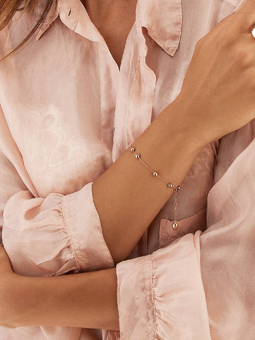 Nanis Bracciale "soffio" con boules in oro rosa – Nanis Italian Jewels Negozio