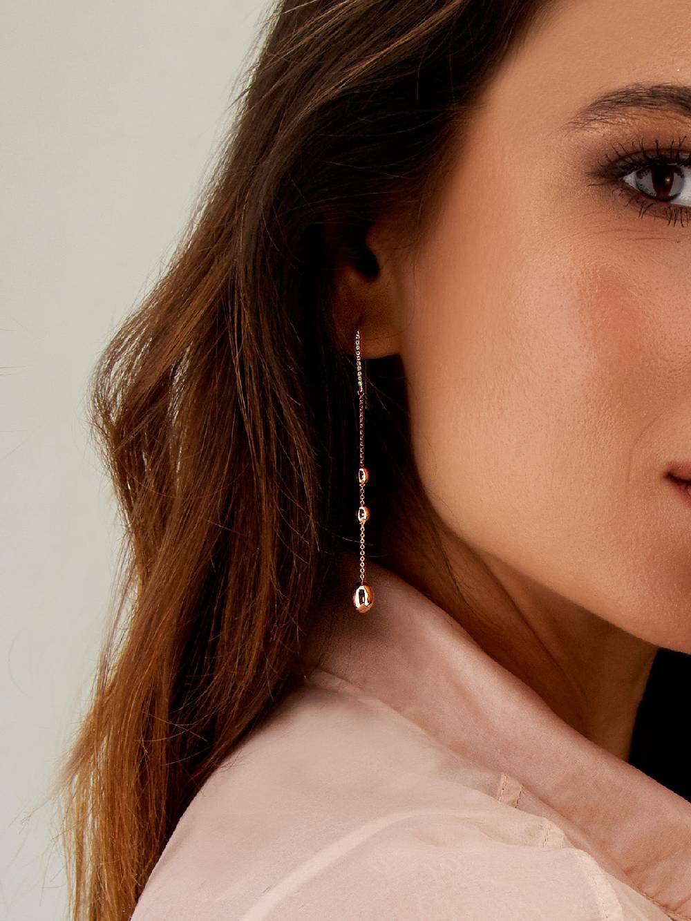 Nanis Orecchini "soffio" pendenti lunghi in oro rosa e diamanti – Nanis Italian Jewels In Saldo