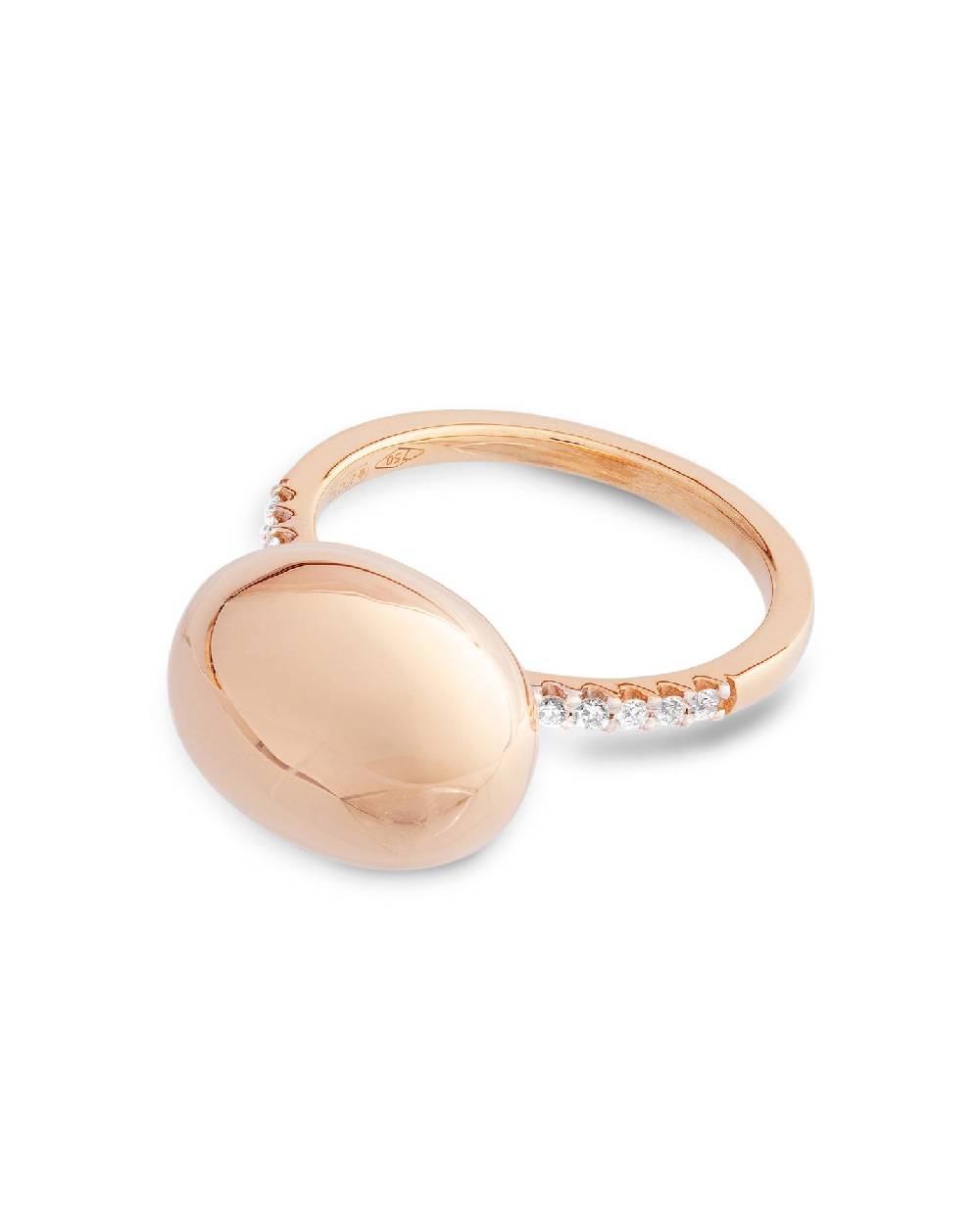 Nanis Anello "DANCING ÉLITE" con boule in oro rosa e pavè di diamanti (medio – Nanis Italian Jewels Moda