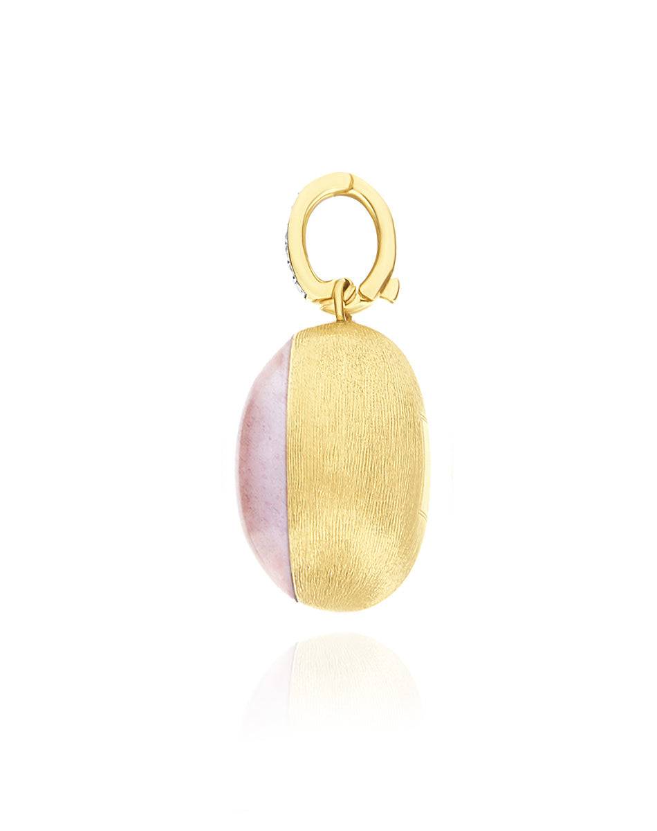 Nanis Charm Rosolio "Boules" in oro inciso, diamanti, cristallo di rocca, qu – Nanis Italian Jewels Negozi Online
